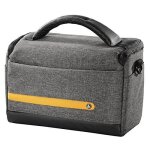 Sac pour appareil photo - hama - terra - gris - bandoulire amovible - compartiments multiples