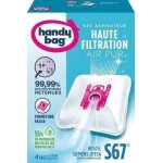 Sacs aspirateurs handy bag s67 - bosch siemens ufesa - haute filtration - 4 sacs + 1 filtre