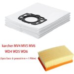 Sacs aspirateur - krcher - mv4 mv5 mv6 wd4 wd5 wd6 - 5 pices - 1 filtre - microfibre