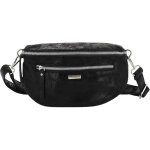 Sac banane en bandoulière similicuir suédine pour femme - noir Sac banane en bandoulière similicuir suédine pour femme - noir