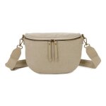 Sac banane bandouli�re en toile canvas femme - gallantry - taupe - synth�tique - l 25 cm x h 17 cm x ...