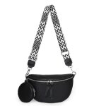 Sac  bandoulire - femme - noir - cuir pu - zippe - multifonctionnel