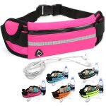 Ceinture de running / sac banane r�glable pour sport - mixte poche gourde et sortie �couteurs rose