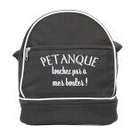 Sac bandoulière pour 3 boules de pétanques - touchez pas à mes boules - noir Sac bandoulière pour 3 boules de pétanques - touchez pas à mes boules - noir