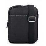 Sac bandouli�re en cuir noir - hexagona - h469380 - homme - zipp�e