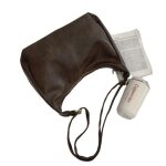 Sac  bandoulire - cuir pu - marron - grande capacit - longueur bandoulire 120 cm - doux au toucher ...