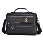 Sac � bandouli�re - cuir pu - noir - 30x6x21cm - style d�contract� chic - homme