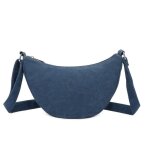 Sac bandouli�re demi - lune en canvas femme - bleu - gallantry