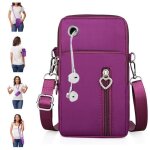 Sac à bandoulière - femme - violet - tissu en nylon imperméable - 19x10x5cm - léger Sac à bandoulière - femme - violet - tissu en nylon imperméable - 19x10x5cm - léger
