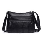 Sac bandouli�re femme xjydncg cuir pu souple de haute qualit� - acv06 - noir