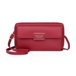 Sac  bandoulire - funmoon - mini sacoche en cuir pu - rouge - zippe - pour tlphone portable