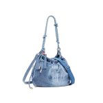 Sac bandouli�re en jean femme desigual half logo waverly
