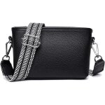 Sac bandoulire - mode - cuir - noir - compartiment  glissire - pour femme