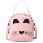 Sac  bandoulire - mode - fille - cuir pu - rose - 17x5x14cm