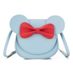 Sac  bandoulire pour petites filles - cute bow - bleu - pu - 14cm x 5cm x 13cm