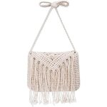 Sac � bandouli�re de plage d�t� femmes boh�me sac � main tiss� avec gland r�tro petit messager crossbody ...