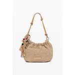 Sac bandouli�re en raffia femme desigual half logo waverly