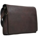Sac besace cuir vachette - marron fonc