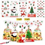 Sacs  biscuits 100pcs sacs de biscuits bonbons de nol sachets de transparent en cadeau noel avec 100pcs ...