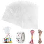 Sacs  biscuits - zgeer - 200 pices - sachets transparents bonbons - sachet cellophane transparents