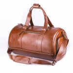Sac bowling pour homme - marron - cuir - sac fourre tout