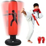 Sac de boxe - gonflable - 160cm - enfant - gants inclus - karat� kickboxing