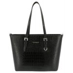 Sac cabas croco format a4 similicuir - noir - flora co paris