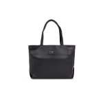 Sac cabas cuir pu logo mtal - calvin klein - femme