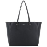 Sac cabas - flora co paris - grand sac multipoches - similicuir grain - noir - 42x29x13 cm