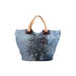 Sac cabas - le temps des cerises - eco 2 denim - bleu - aimant� - 38x54x18 cm