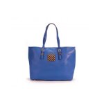 Sac cabas - thierry mugler - eclat 5 - bleu - imitation cuir saffiano - grain�
