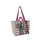 Sac cabas en toile stitch disney pastel - rose rayé Sac cabas en toile stitch disney pastel - rose rayé