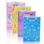 Sacs cadeau anniversaire enfant - 100 pi�ces avec poign�es 4 couleurs - convient pour f�tes no�l mariages ...