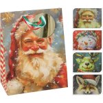 Sac cadeau carton personnage no�l 23x18x10cm multicolore