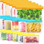 Sac congelation reutilisable de nourriture12pcs sacs en silicone alimentaire sans bpa anti fuites Écologique ... Sac congelation reutilisable de nourriture12pcs sacs en silicone alimentaire sans bpa anti fuites Écologique ...