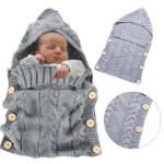 Sac de couchage pour bb - nouveau - n - tricot - gris - 0 - 12 mois