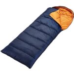 Sac de couchage couverture rectangulaire - skandika iceland - adultes jumelable 3 saisons - bleu fonc� ...