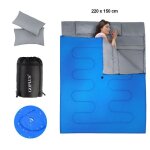 Sac de couchage double - 220x150cm - 2 oreillers inclus - imperm�able - l�ger et compact