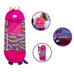 Sac de couchage enfant - 2 en 1 - rose - 135�50cm - mat�riaux doux - lavable en machine