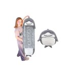 Sac de couchage enfant - pliable 2 en 1 - doux en peluche - gris - mixte