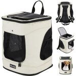 Sac à dos pour animaux domestiques cadoca - respirant et robuste - laisse incluse - beige Sac à dos pour animaux domestiques cadoca - respirant et robuste - laisse incluse - beige