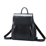 Sac � dos - sac � bandouli�re - cuir de vache cir� - noir - port� main ou dos - antivol