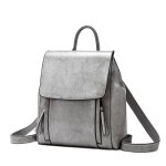 Sac � dos - sac � bandouli�re en cuir v�ritable - gris - cuir de vache cir� - style r�tro - pratique