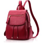 Sac � dos - femme - rouge bourgogne - imitation cuir - antivol - dimensions 24x13x30cm