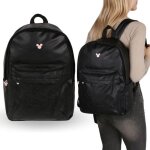 Sac  dos - disney - mickey mouse - noir - similicuir - urbain 28x15x42cm