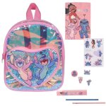 Sac  dos enfant - disney - stitch - transparent - 24x21x6 cm - accessoires inclus