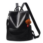 Sac  dos femme - anti - vol - pu cuir - tanche - noir - 32x15x33cm