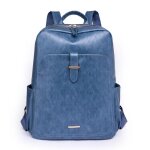 Sac  dos femme antivol insfity - bleu - cuir pu - grand capacit - multifonctionnel