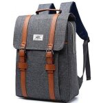 Sac  dos femme homme 15 pouces sac  dos antivol ordinateur portable ecole avec nylon impermable gris ...