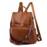 Sac � dos femme mtowsuc mode vintage marron anti - vol sacs � bandouli�re pu cuir d�cole
